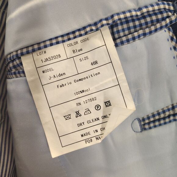 Paul Betenly Filarte Suit Jacket Mens 46R Blue Wool J-Aiden Sport Coat - Picture 2 of 15